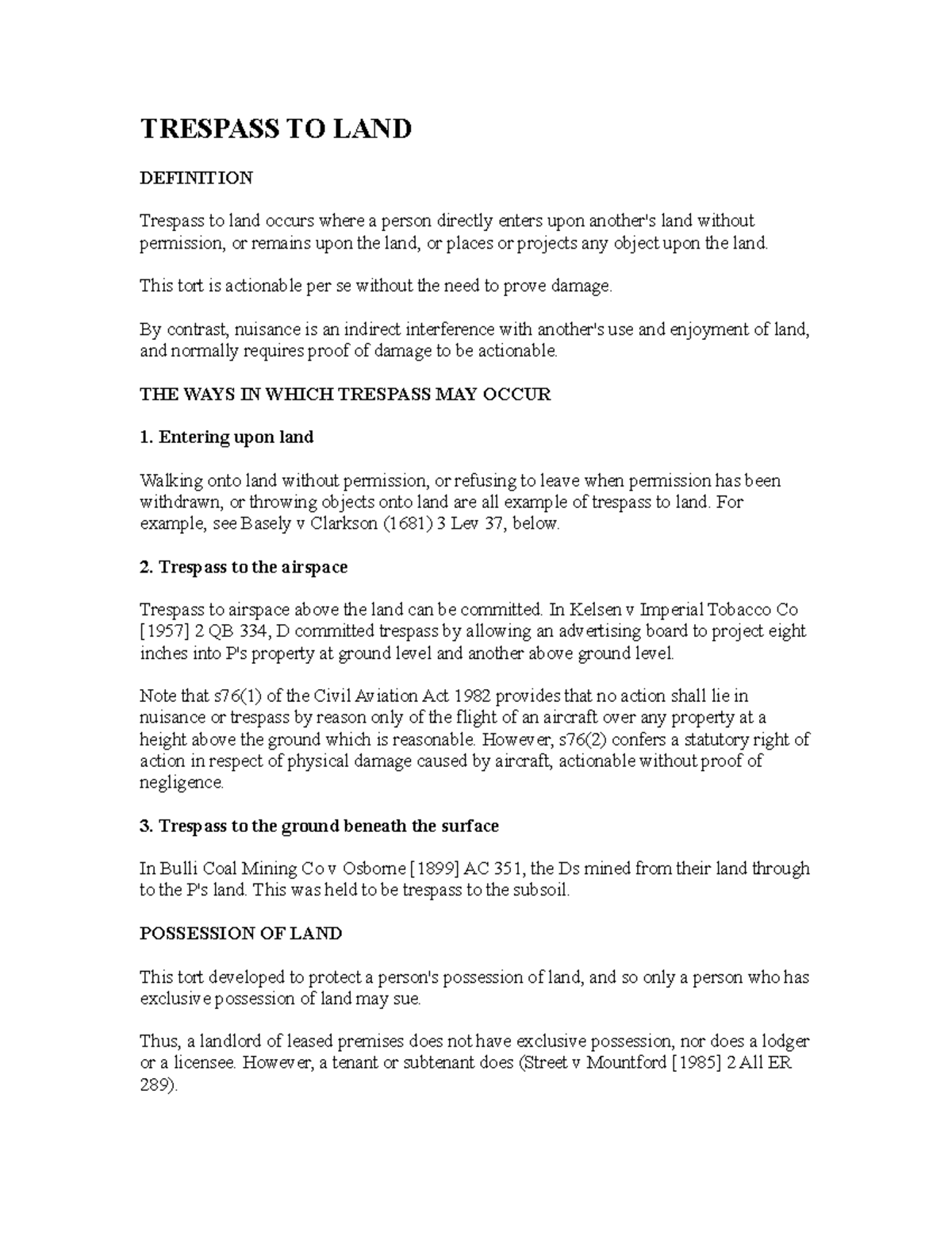 Trespass TO LAND Best TRESPASS TO LAND DEFINITION Trespass to land