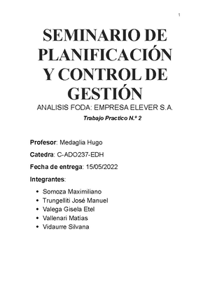 Tp 2 Seminario de planificacion y control de gestion - Seminario de ...