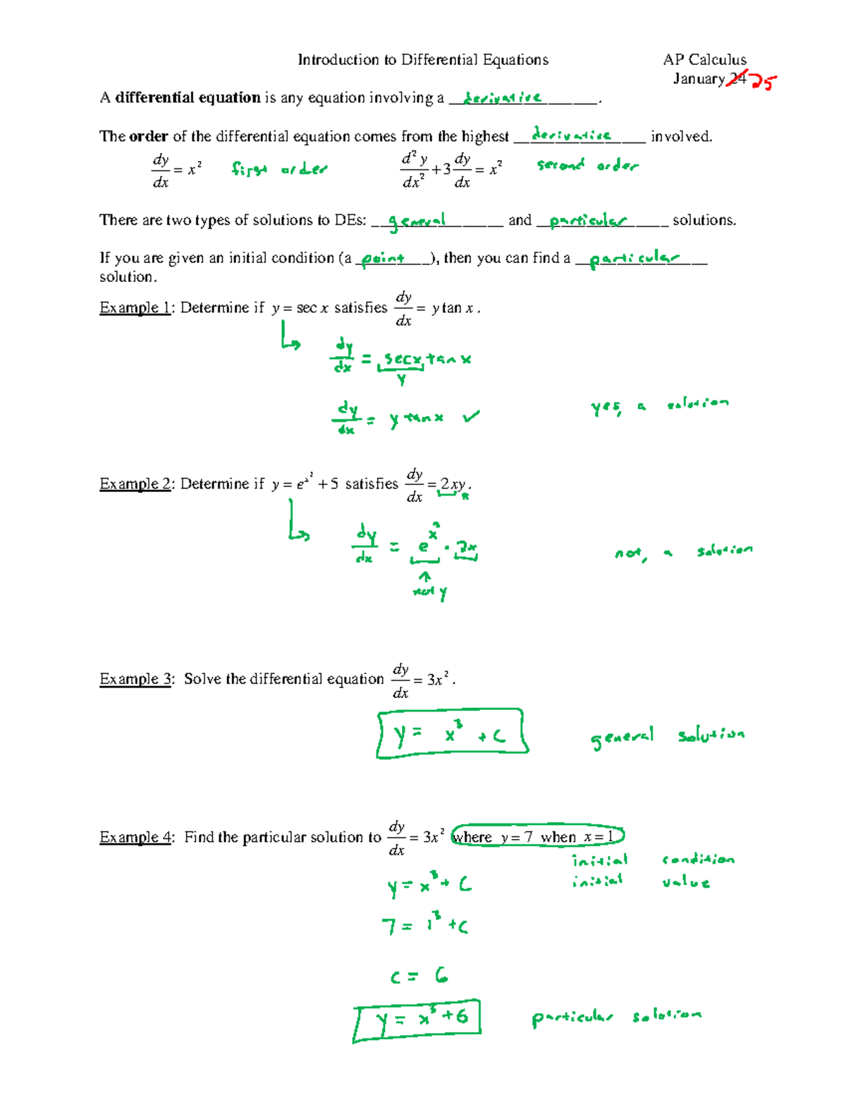 125 intro to differential equations Introduction to Differential