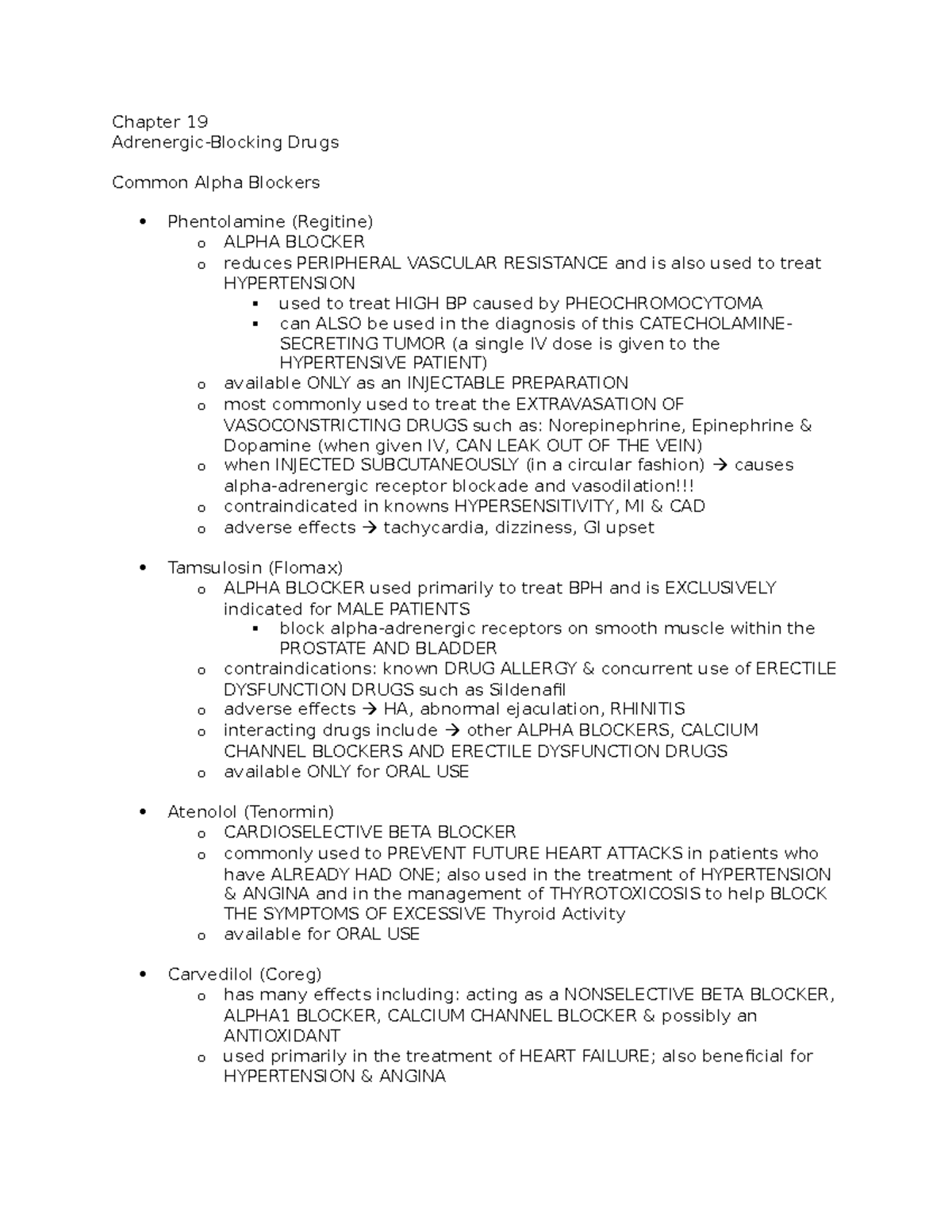Chap. 19 - Adrenergic-Blocking Drugs - Chapter 19 Adrenergic-Blocking ...