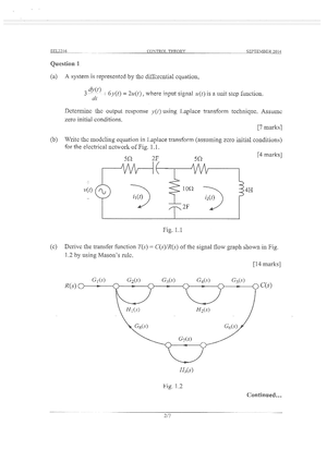 Control Theory Exam 29 May 2017, questions - EEL2216 CONTROL THEORY 4 ...