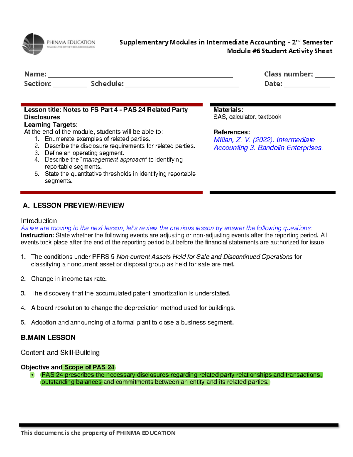 Reviewer 188 Mod6 - Notes - Module # 6 Student Activity Sheet Name ...