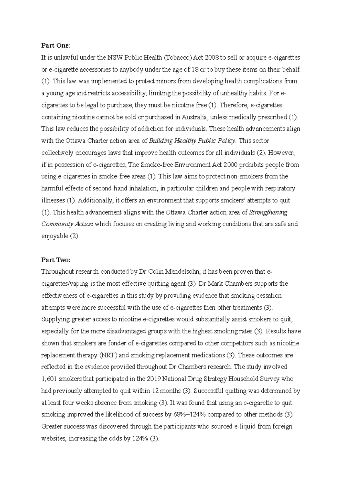 Psych Short Answer Part One It is unlawful under the NSW Public