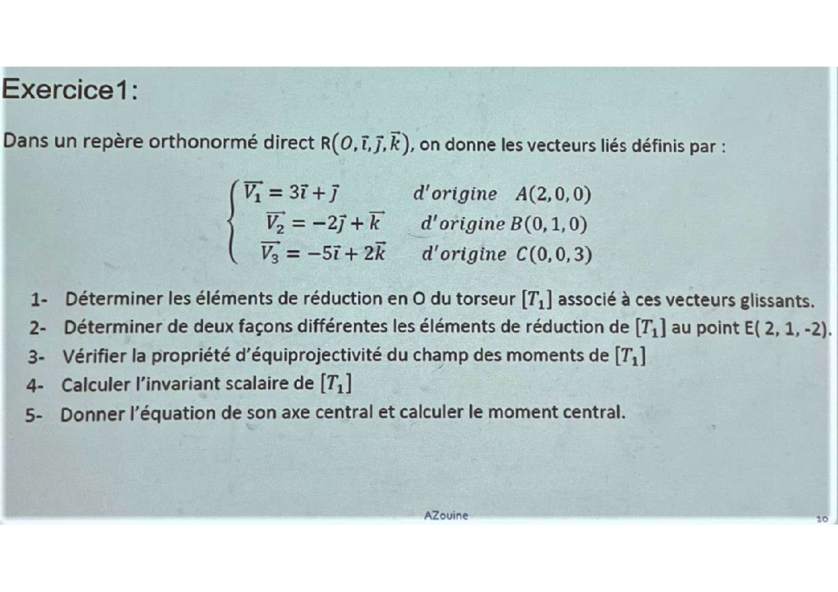Exercice a faire - ekrjghai - Exercice 1: Dans un repère orthonormé ...