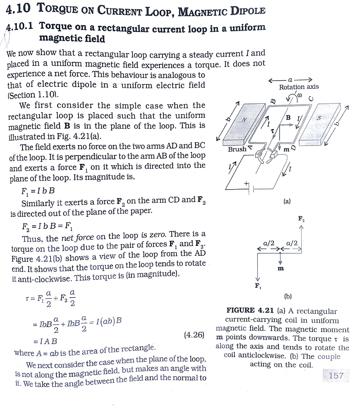 Torque On Current Loop Magnetic Dipole Derivations With Example 4 Torgue On Current Loop 9208