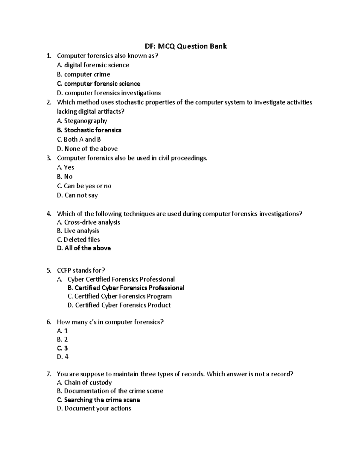 DF- MCQ Question Bank - DF: MCQ Question Bank Computer Forensics Also ...