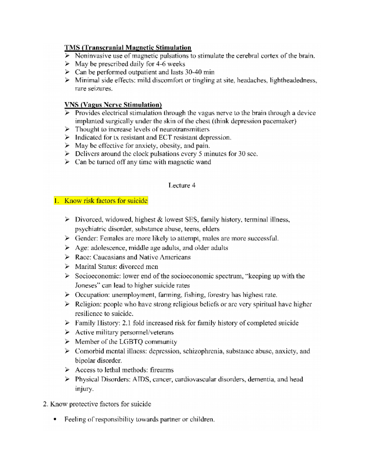 MH study guide 6 - NRSE 3090 - Studocu