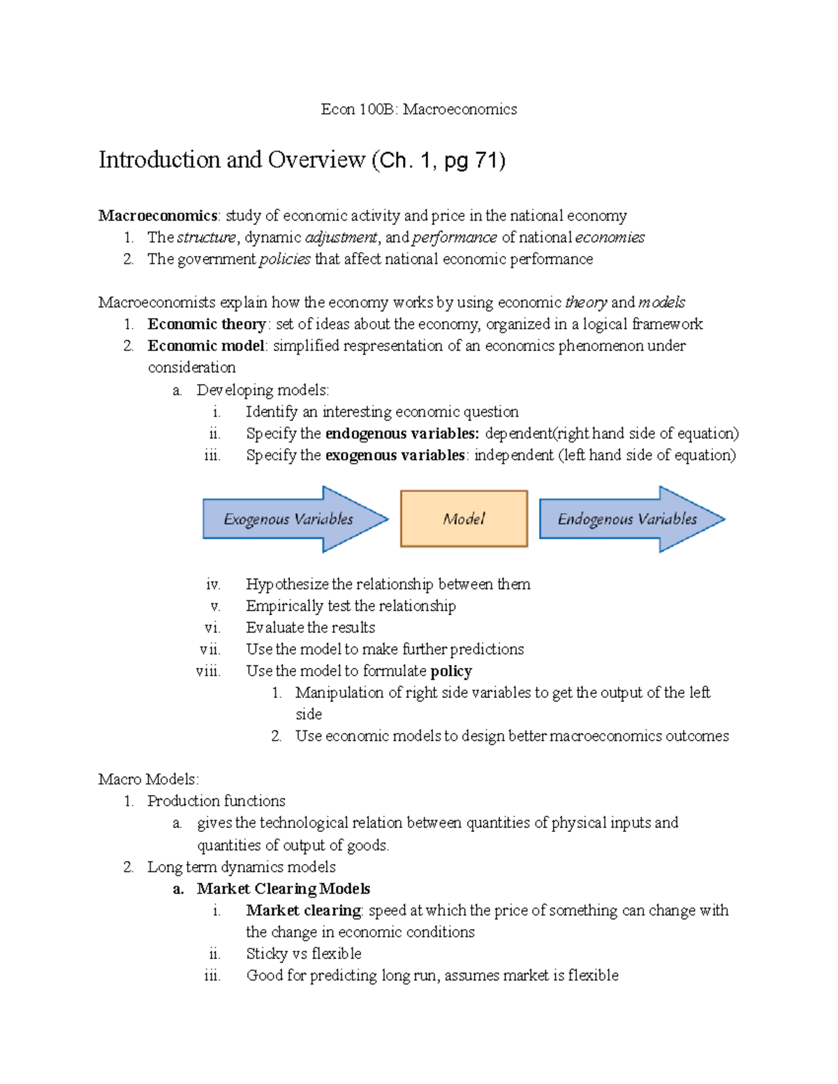 ECON 100B Macroeconomics - Econ 100B: Macroeconomics Introduction and ...