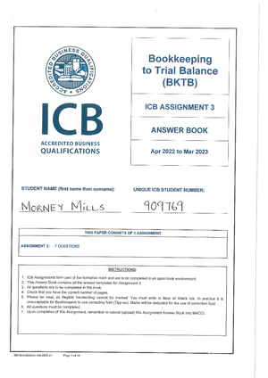 Bookkeeping to Trial Balance - Study Notes - Bookkeeping to Trial ...