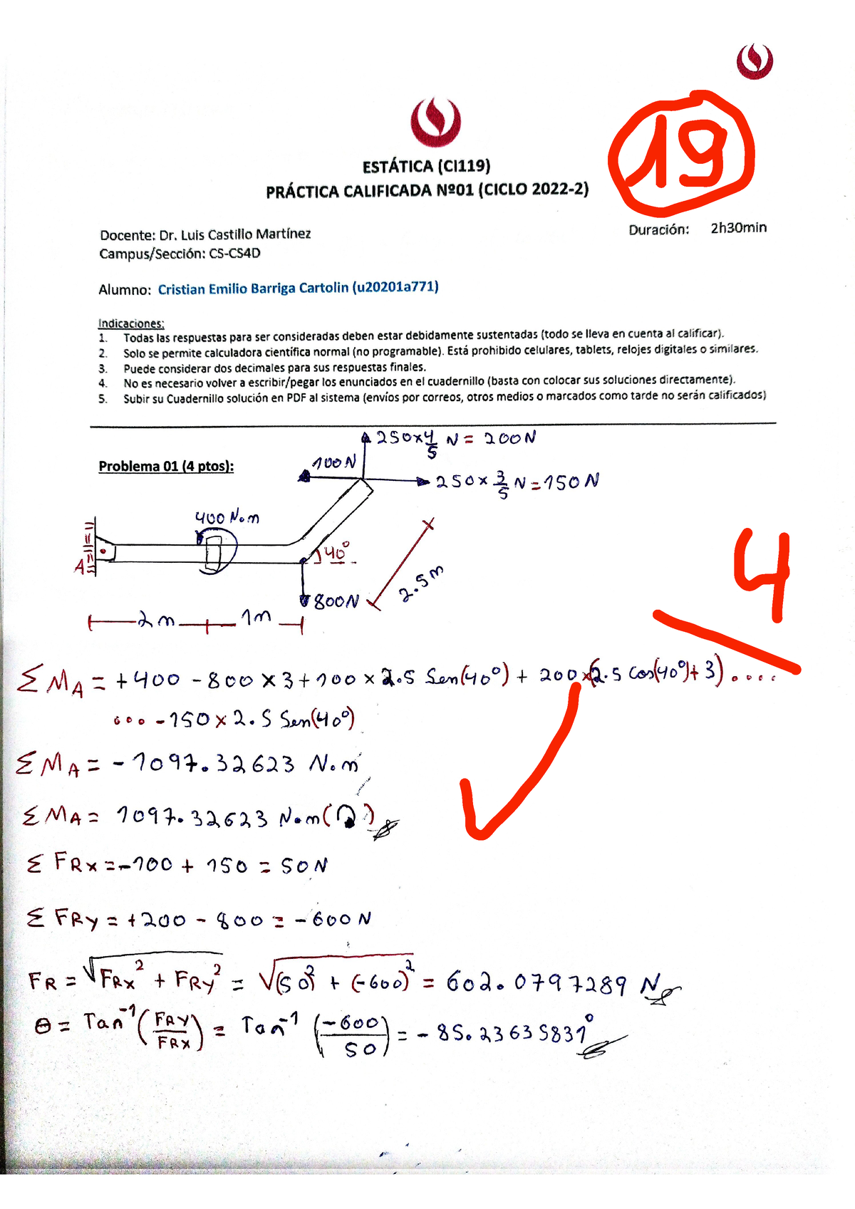 PC1 +Estática+CSD4 - PC1 De Estática Ejercicios Resueltos - Estática ...