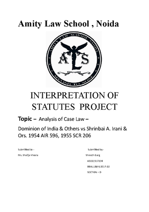 Interpretation Of Statutes And Principles Of Legislation - Chanakya ...