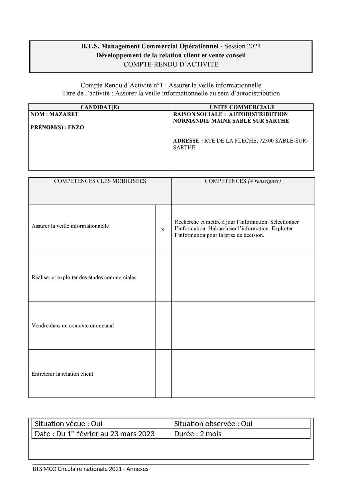 Fiche E41-1 Assurer La Veille Informationnelle - B.T. Management ...