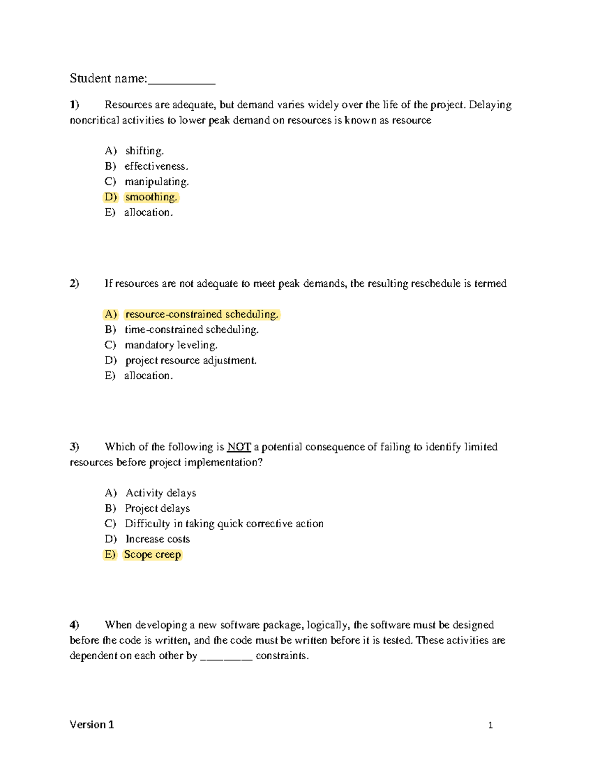 Project Management Test Bank Chapter 8 - MGT1100 - Algonquin College ...