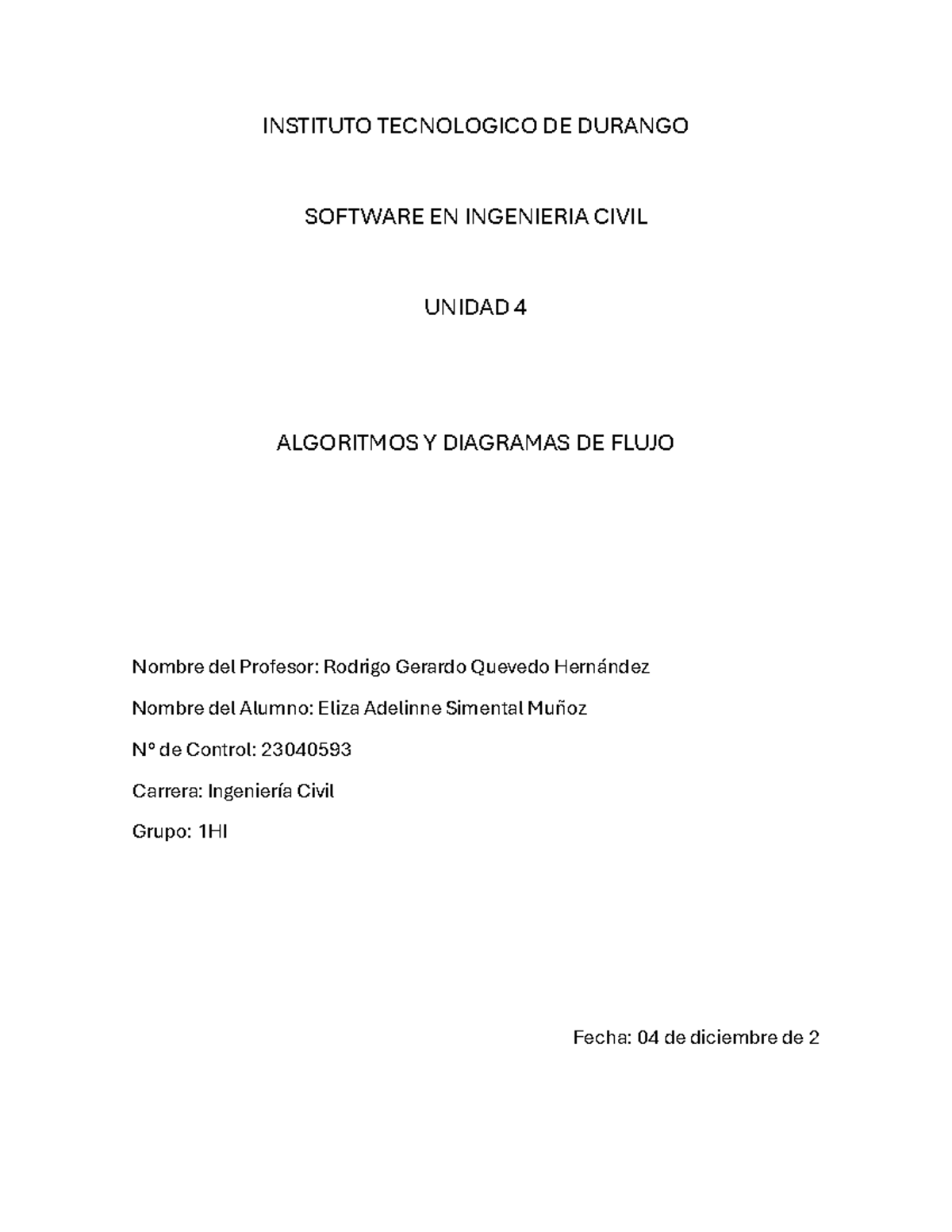 Algoritmos y diagramas - INSTITUTO TECNOLOGICO DE DURANGO SOFTWARE EN ...
