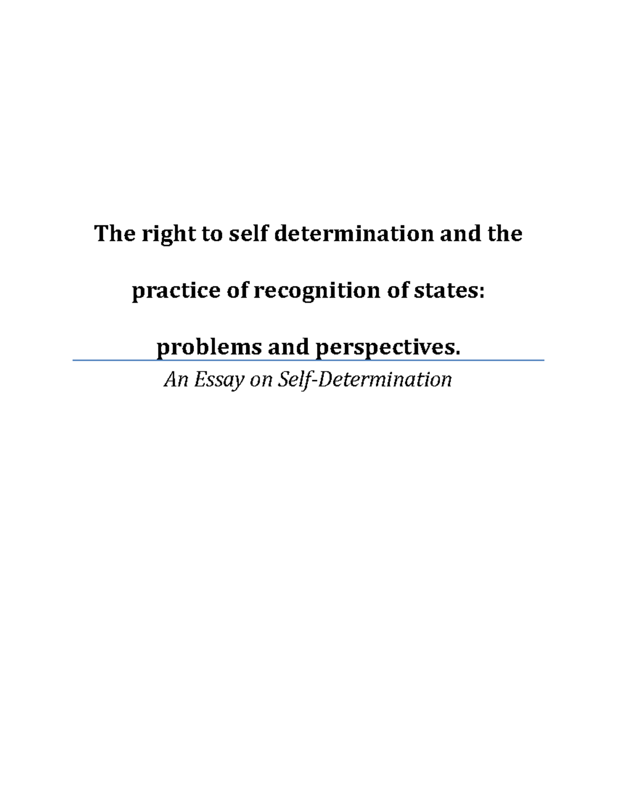 essay of determination