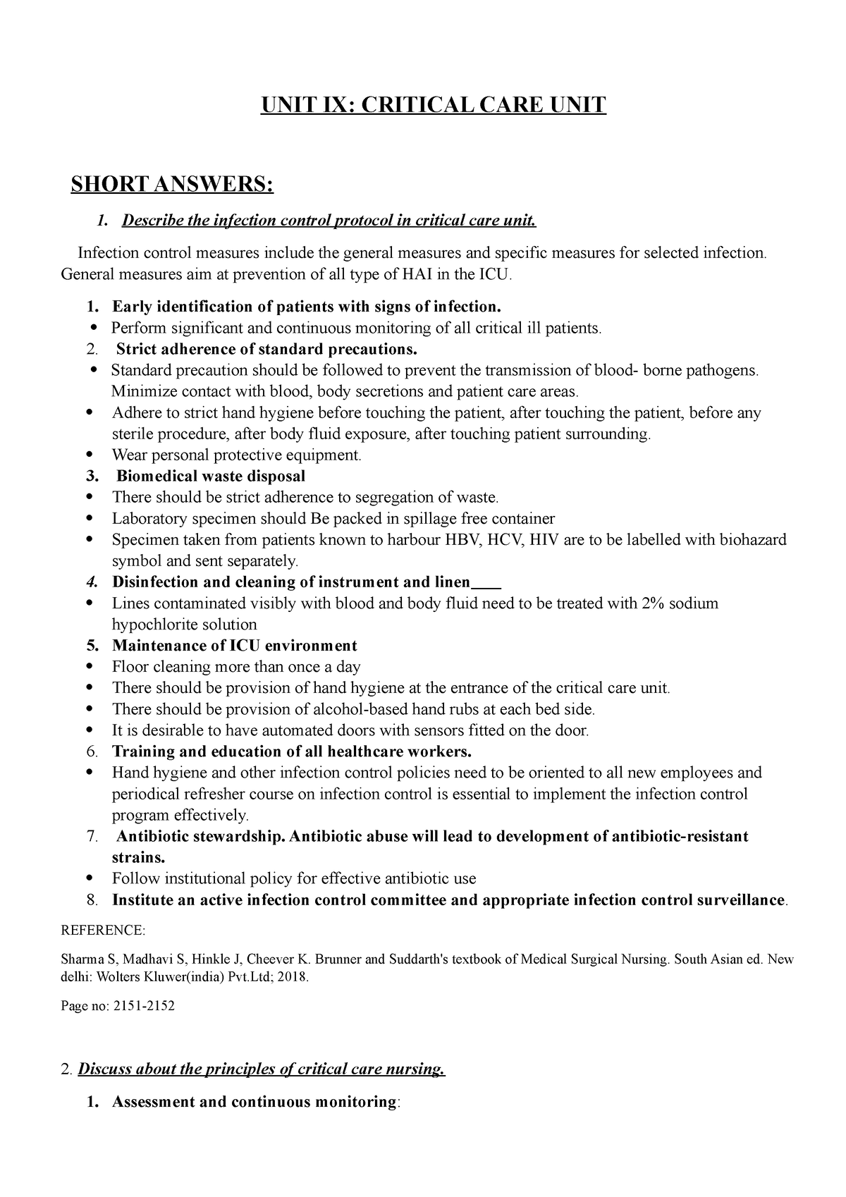 9-critical-care-bsc-nursing-rguhs-studocu