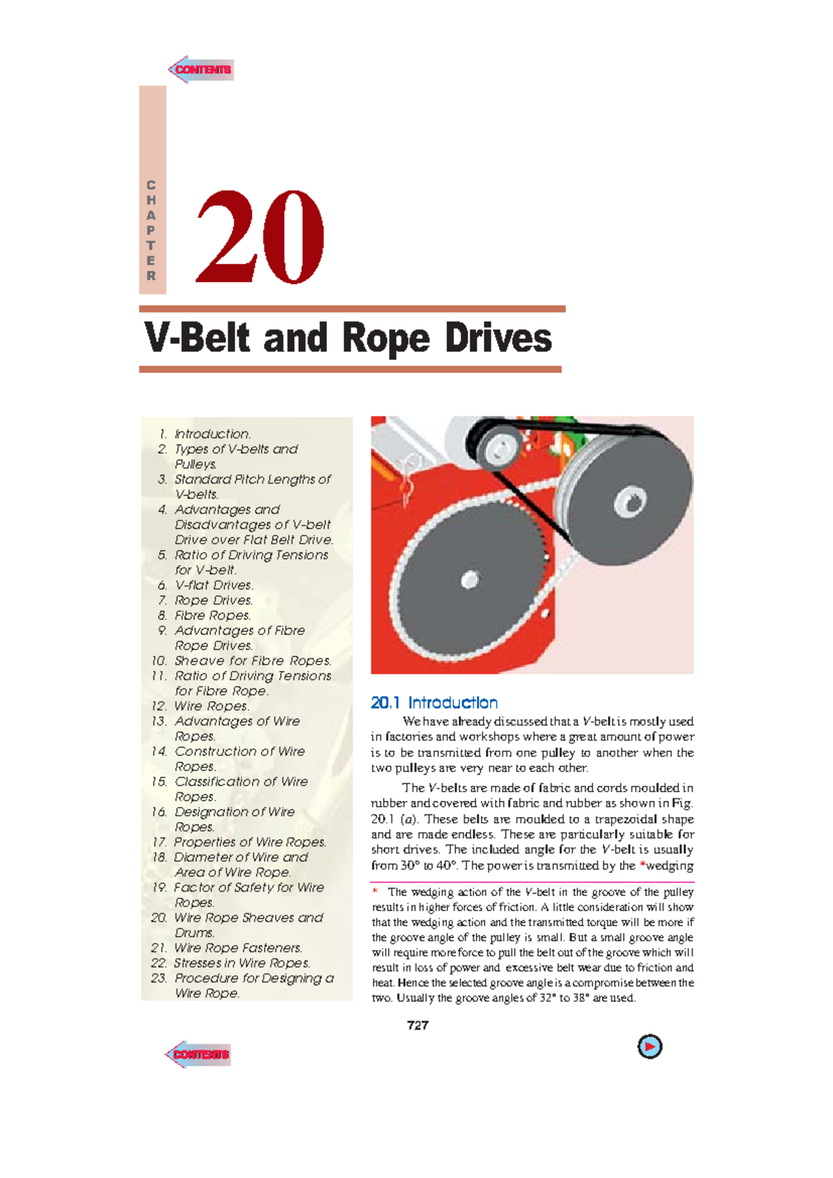 Ch20 notes Vbelt and Rope Drives n 727 VBelt and Rope Drives 727