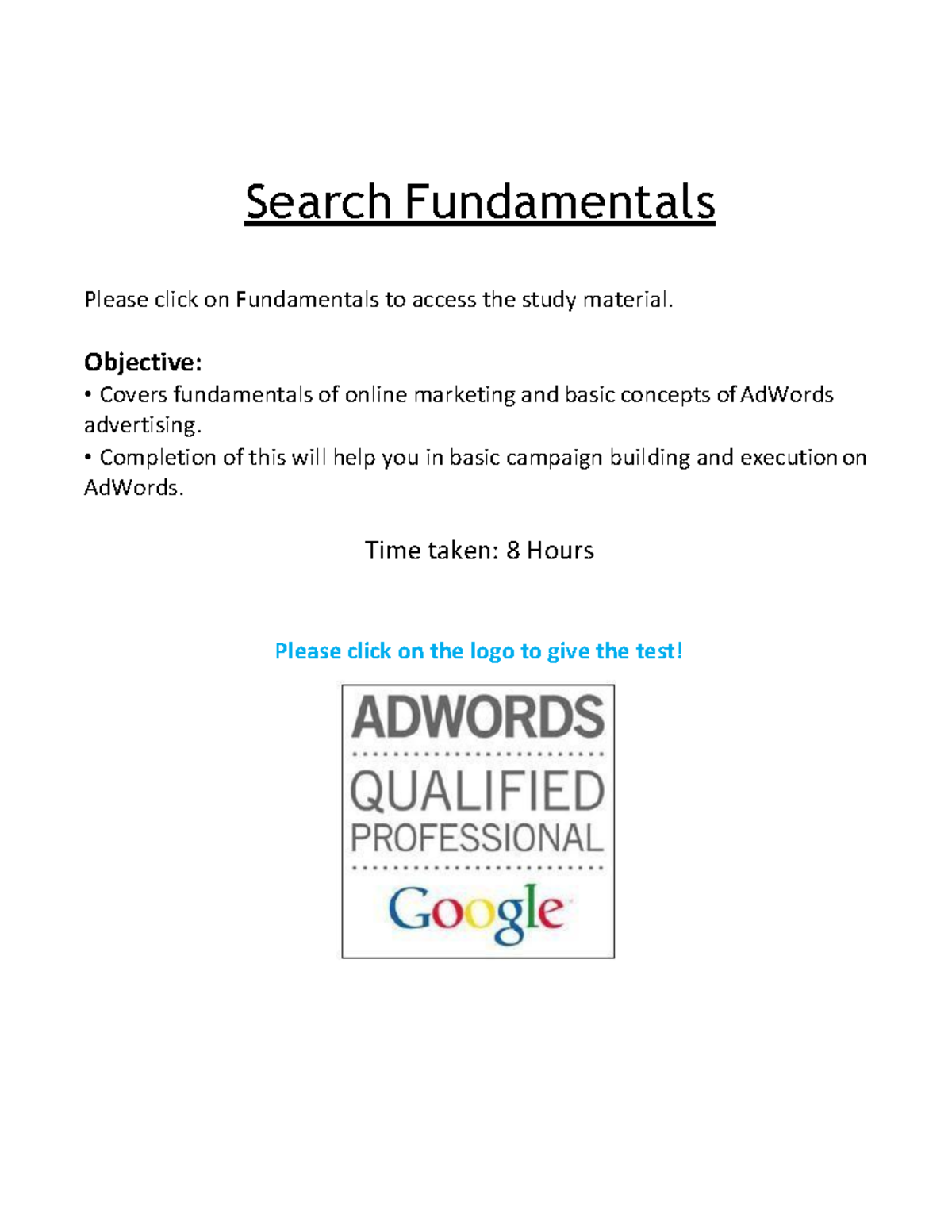 Google Ads Fundamentalspdf Physics HL Search Fundamentals Please