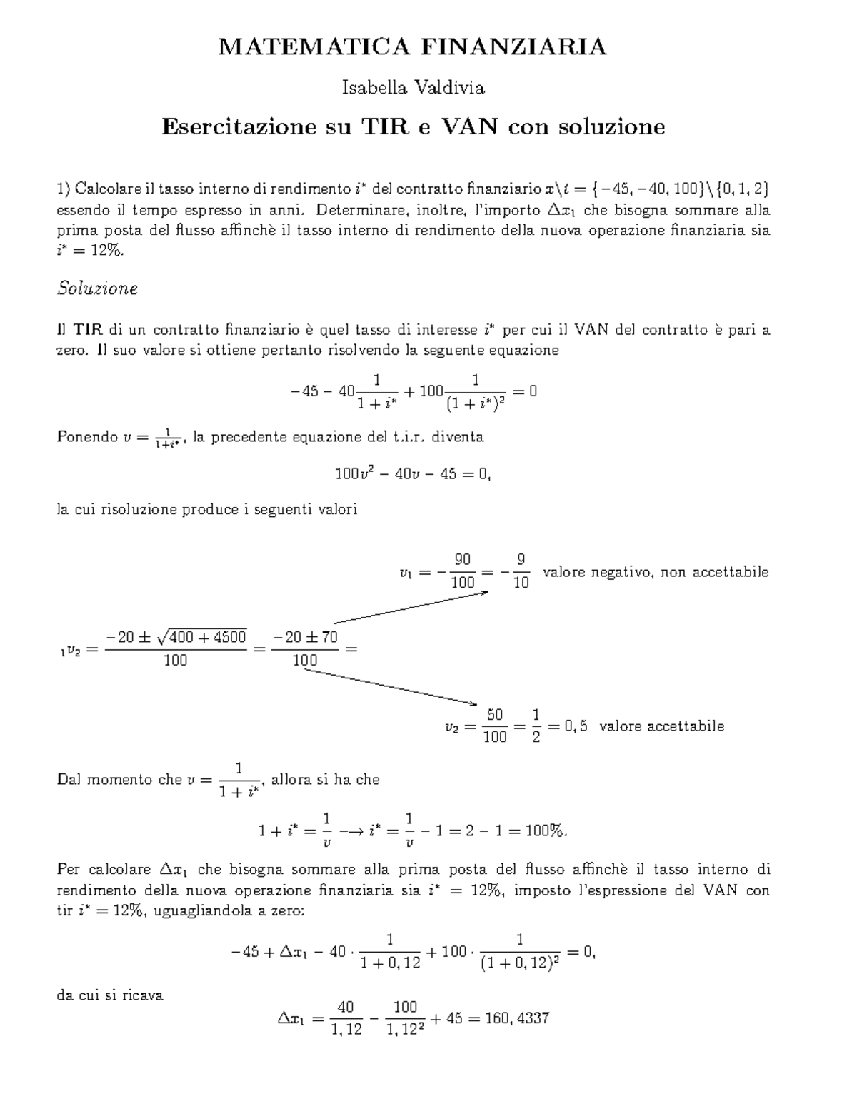 Esercitazione su tir van con soluzione 2020 03 23 10 22 25 - MATEMATICA ...