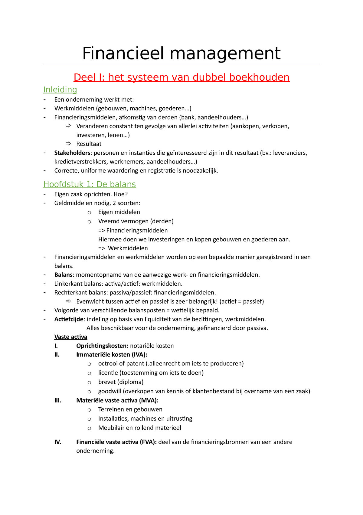 Samenvatting-financieel-management - Financieel Management Deel I: Het ...