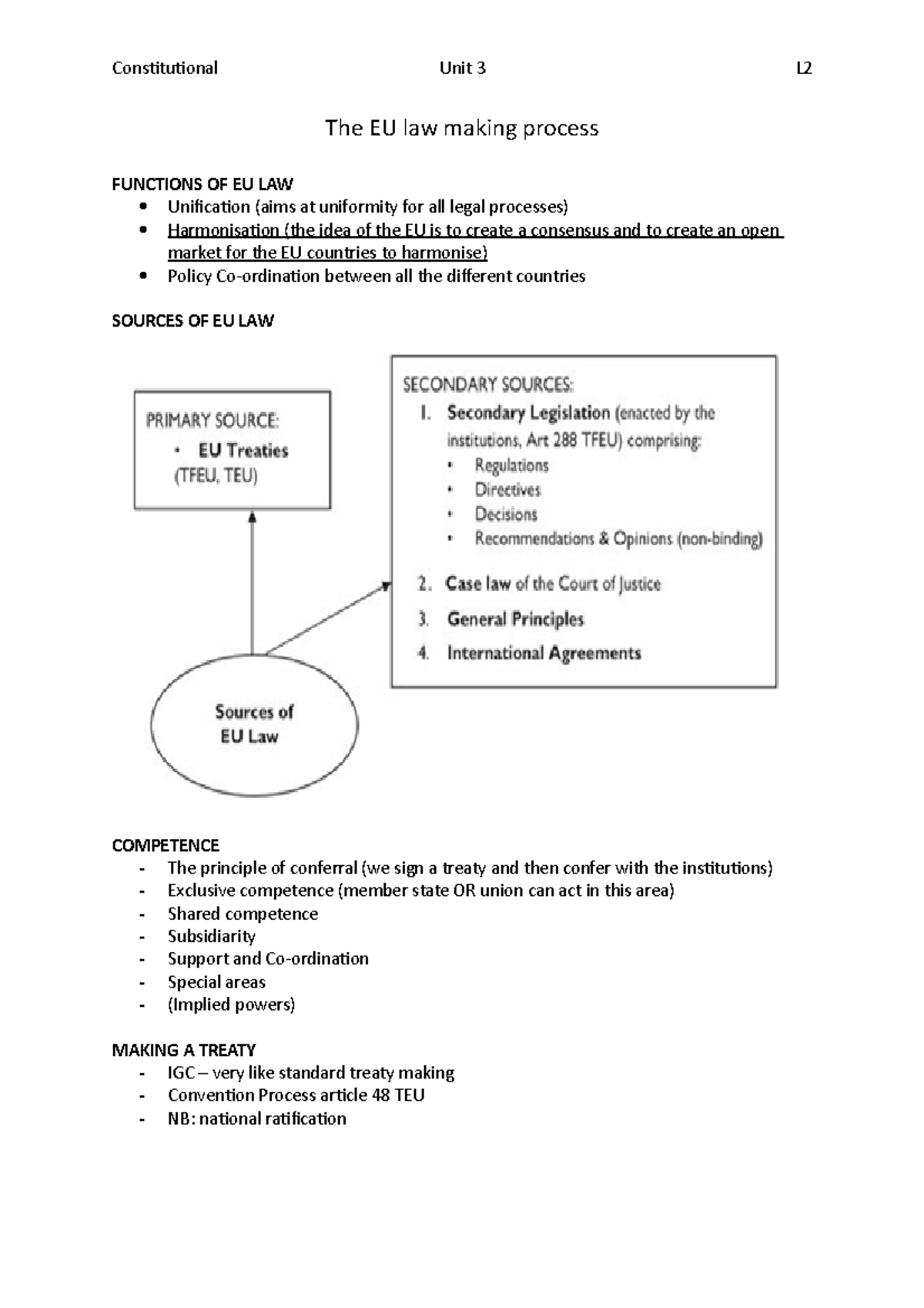 The EU law making process L2 - Constitutional Unit 3 The EU law making ...