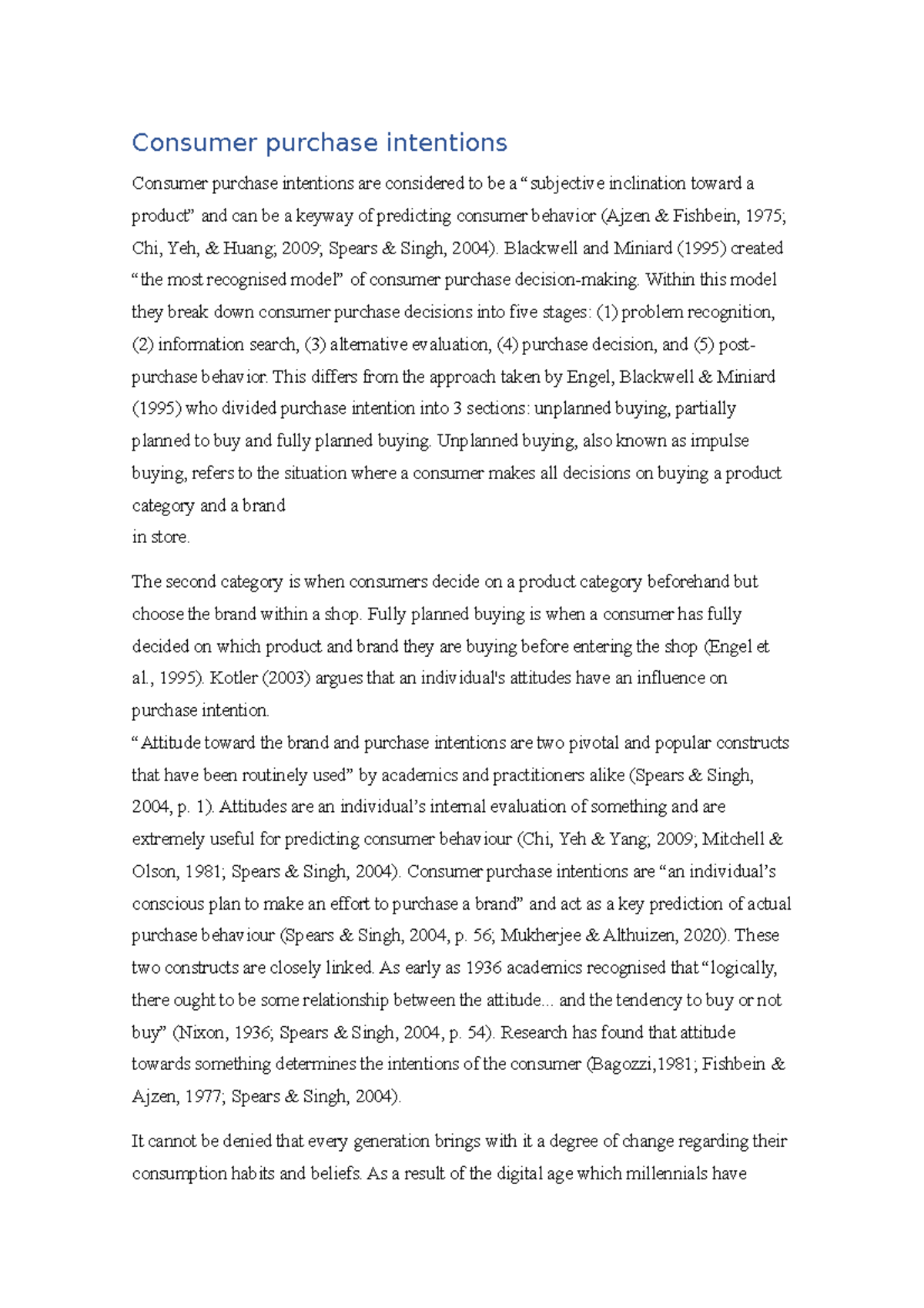 Consumer purchase intentions Consumer purchase intentions Consumer