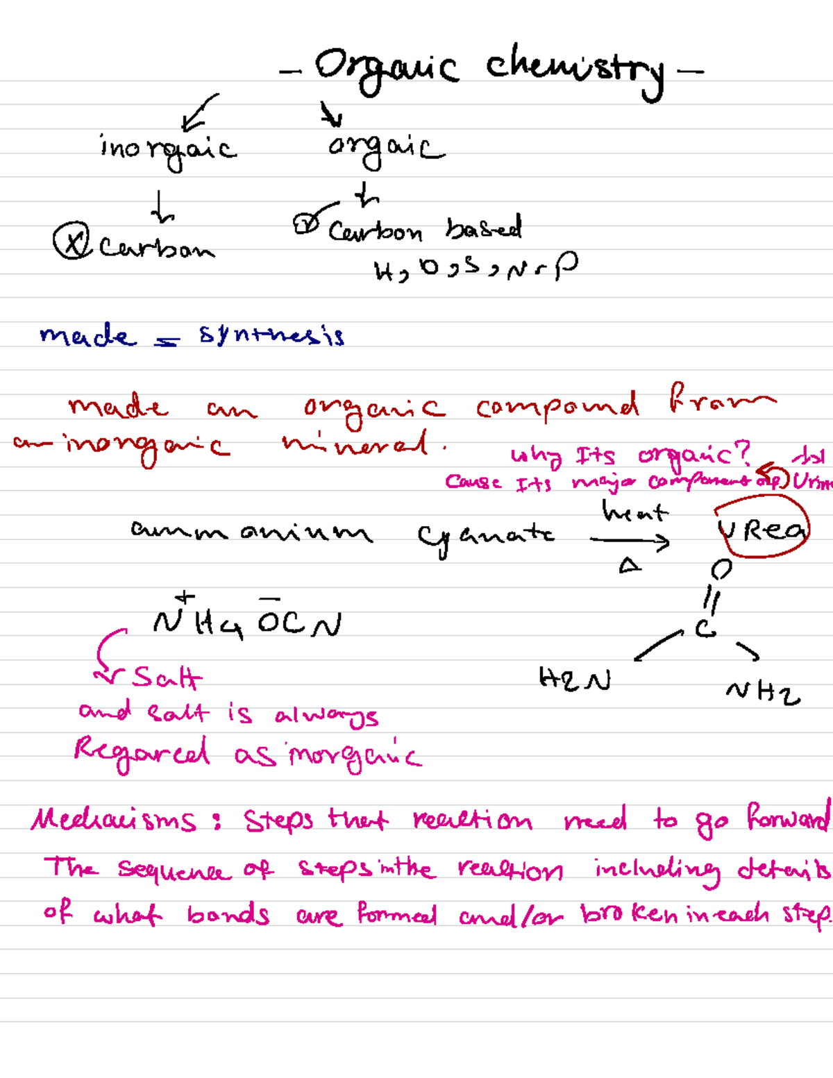 - Organic chemistry - Notes - Organic chemistry inorganic organic tr tr ...