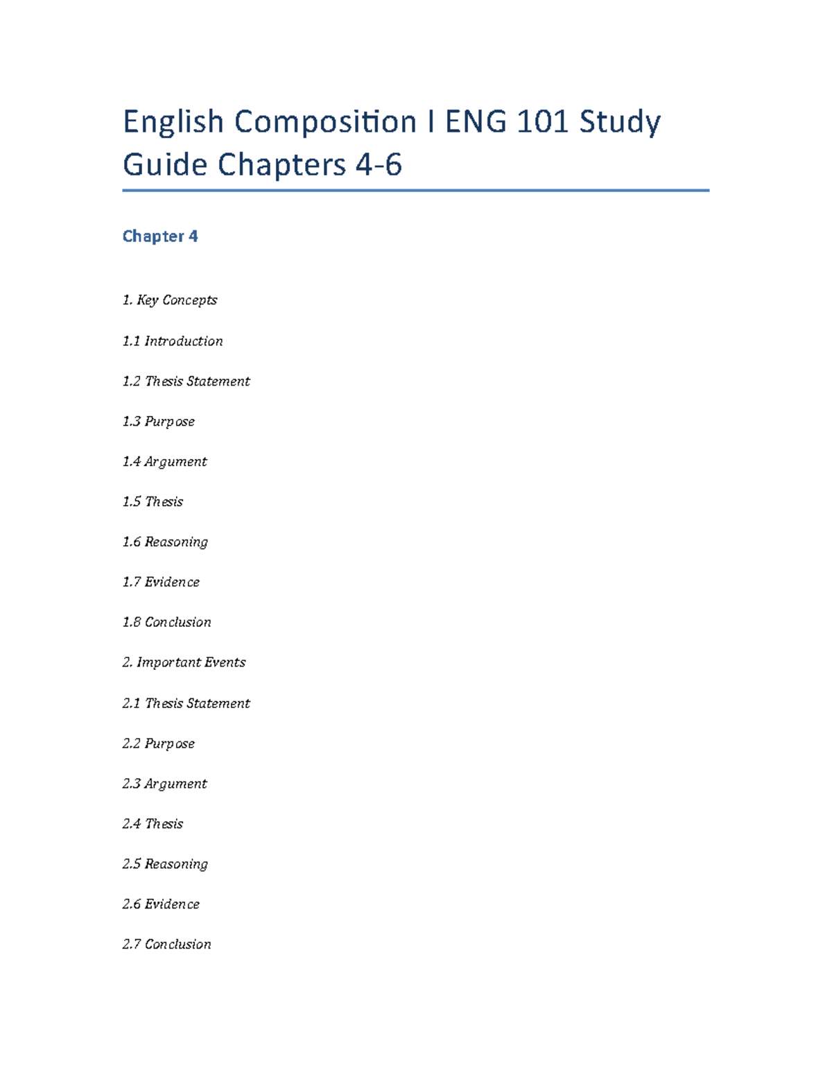 English Composition I ENG 101 Study Guide Chapters 4-6 - Grammar Is The ...