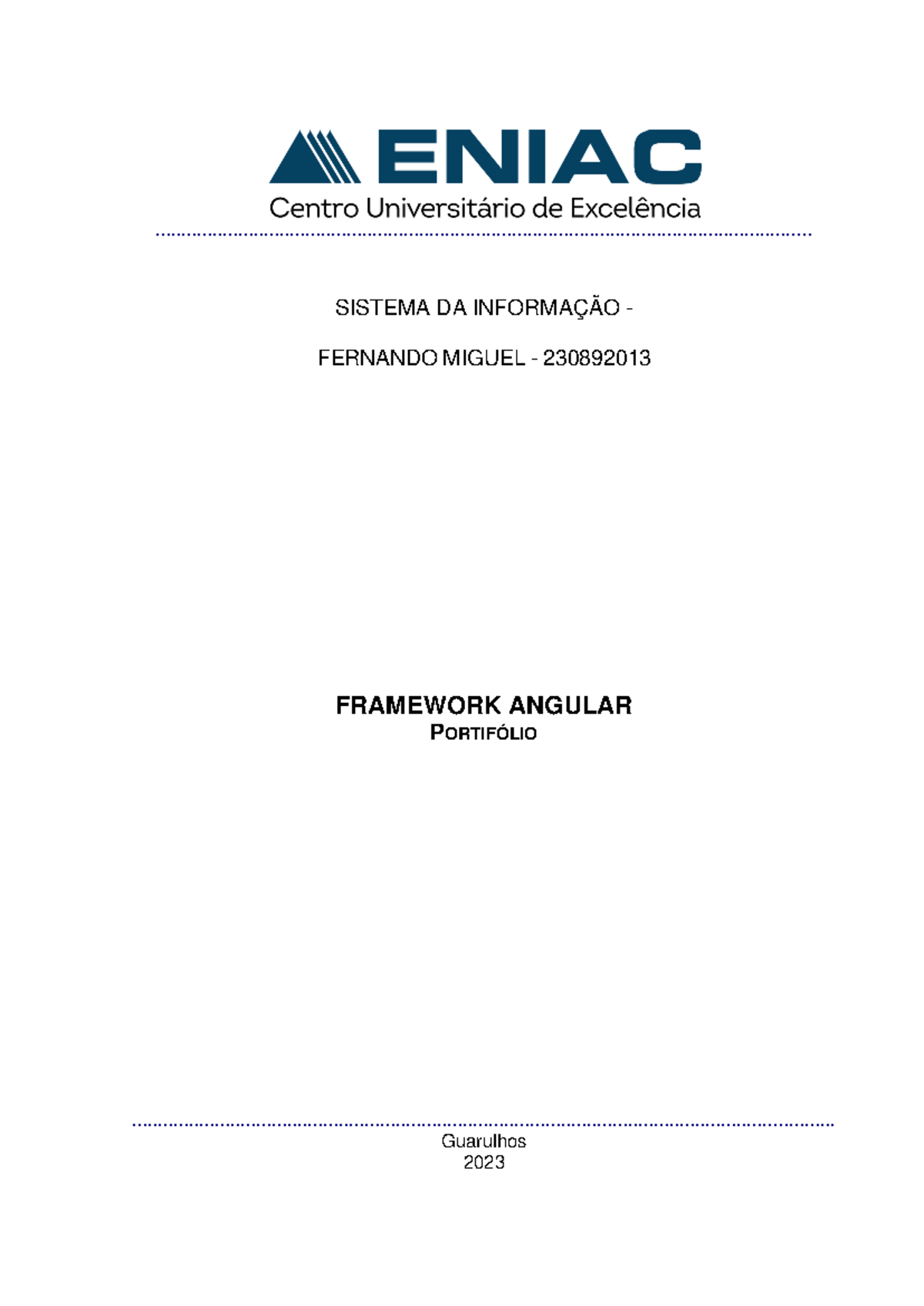 Portifolio framework angular - - Studocu
