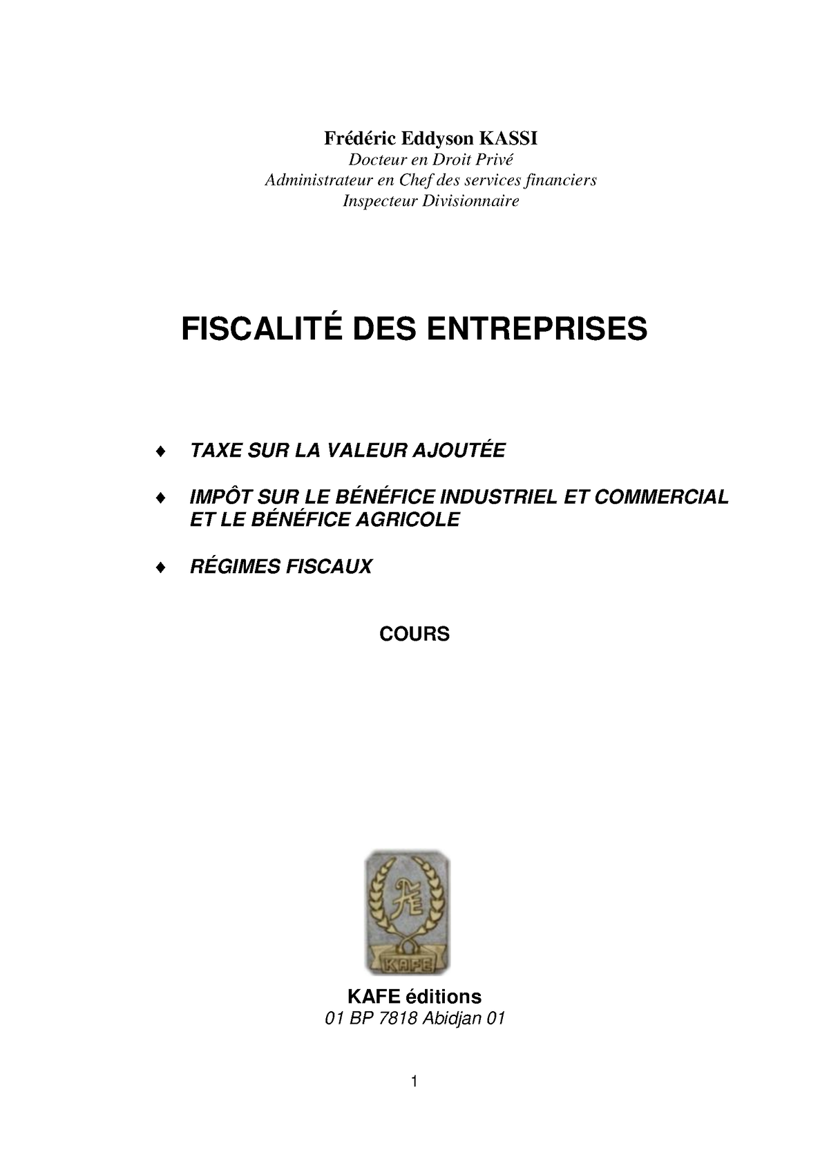 Cours De Fiscalité Des Entreprises Ok OK Ok - FISCALITÉ DES ENTREPRISES ...