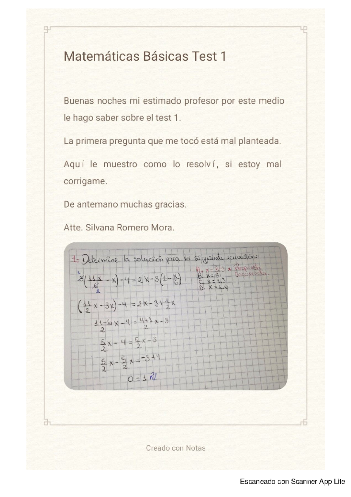 Test 1 Matematicas Basicas - Matemáticas Básicas Test 1 Buenas noches ...