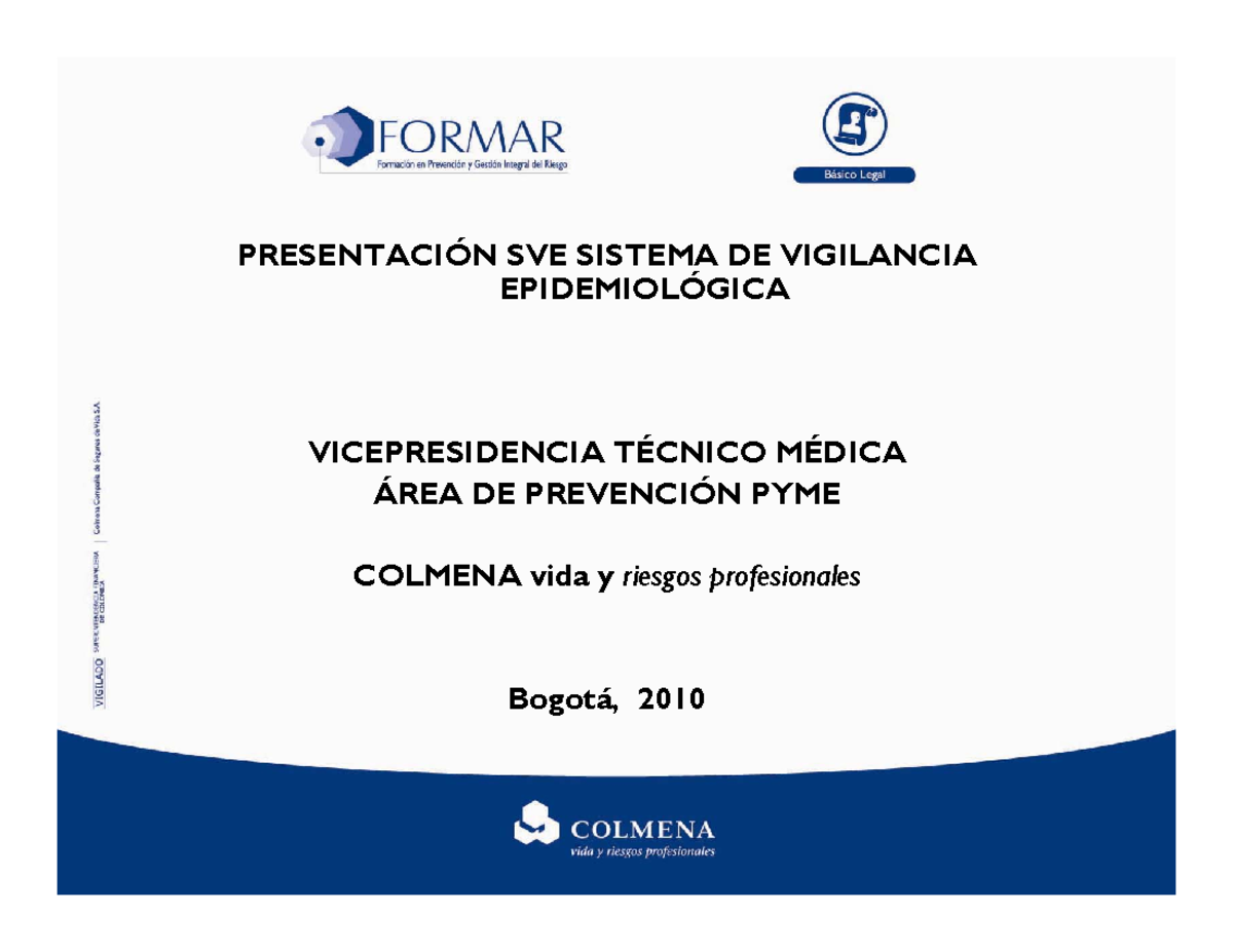 Presentación Sistema De Vigilancia Epidemiológica Informe