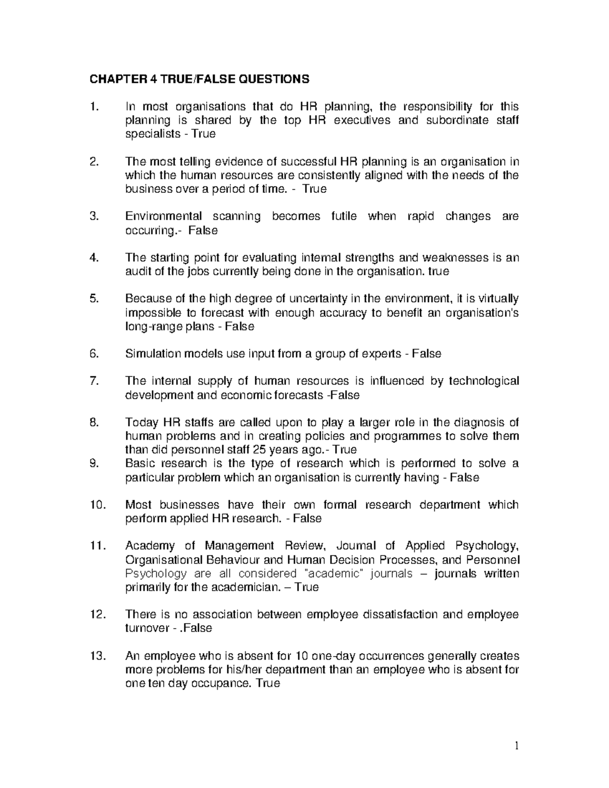 Chapter 4 True And False Questions CHAPTER 4 TRUE FALSE QUESTIONS In 