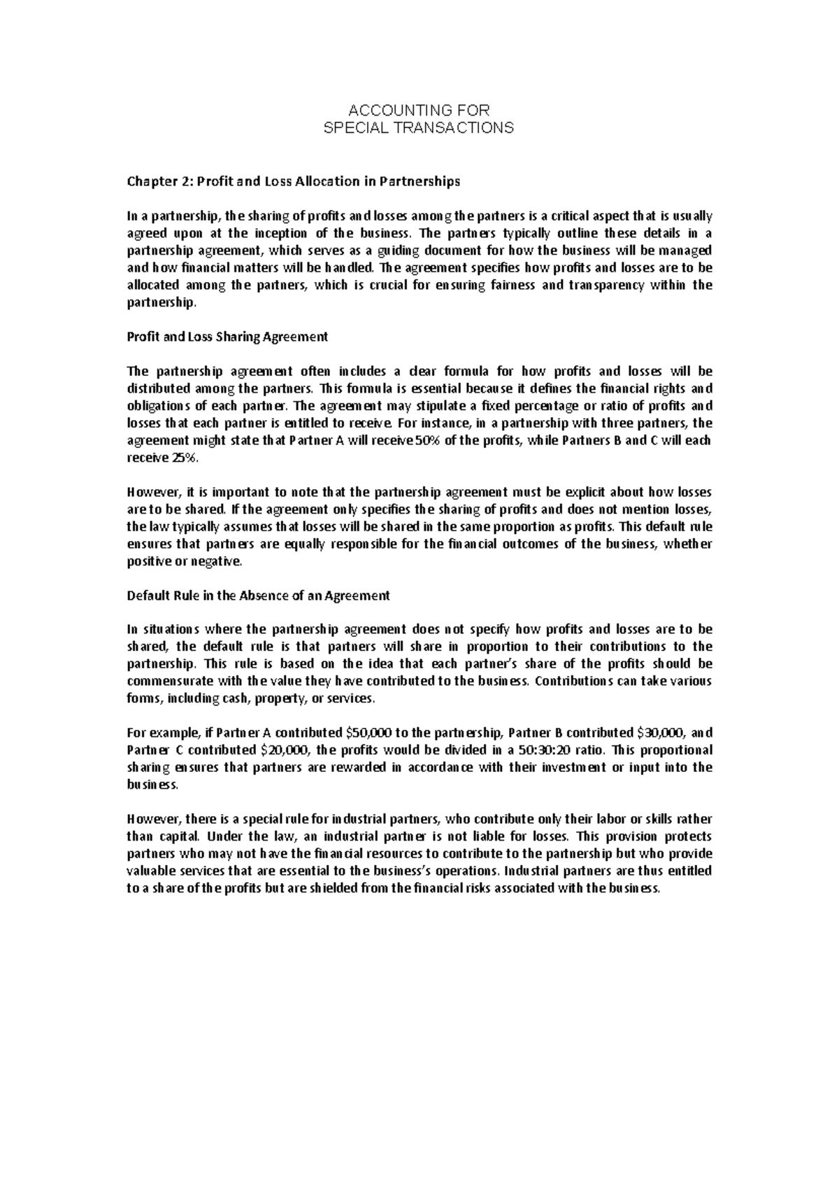 AST CHAP2 Summary - notes - ACCOUNTING FOR SPECIAL TRANSACTIONS Chapter ...