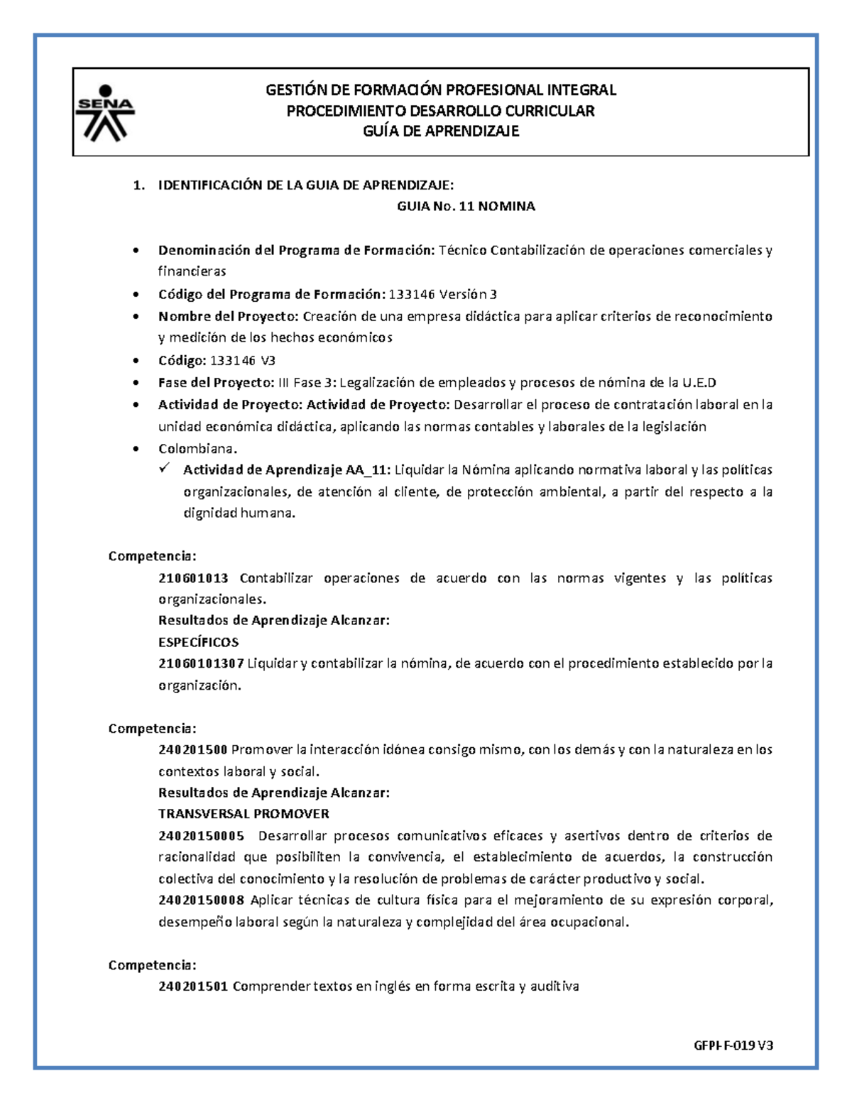 Guía 11 Nómina - GESTIÓN DE FORMACIÓN PROFESIONAL INTEGRAL ...