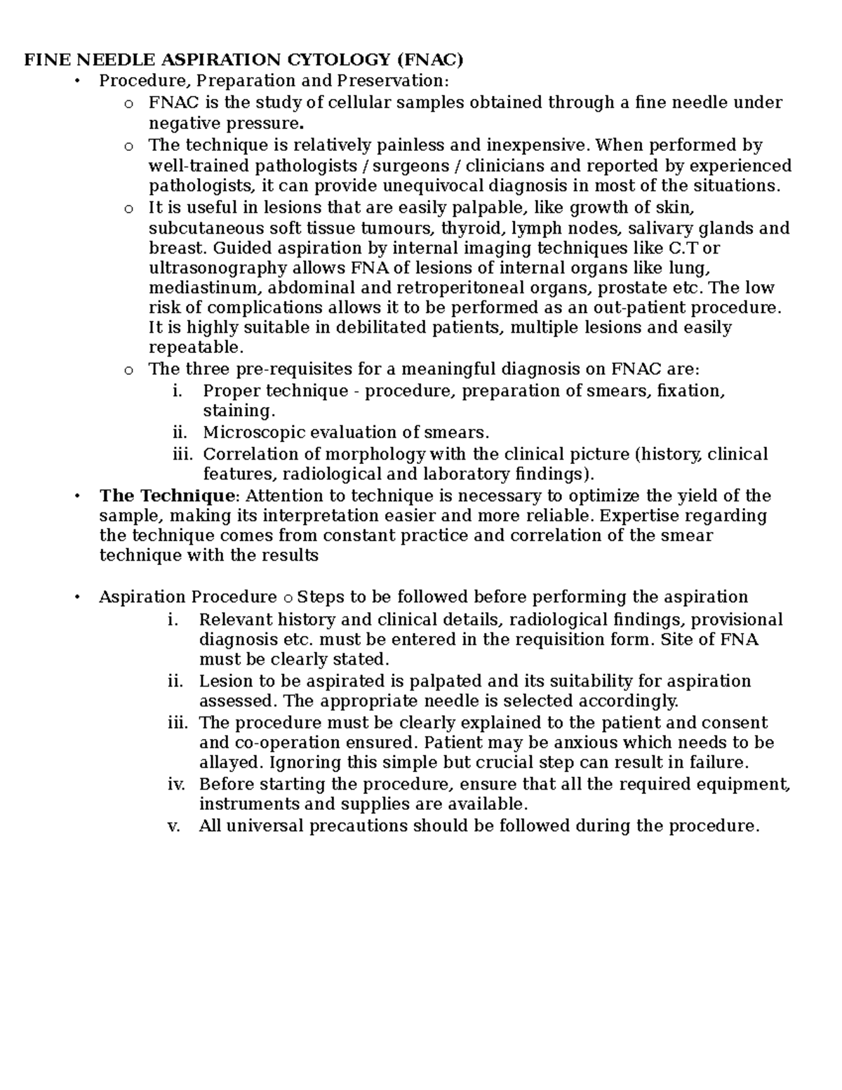 FINE Needle Aspiration Cytology FINE NEEDLE ASPIRATION CYTOLOGY (FNAC