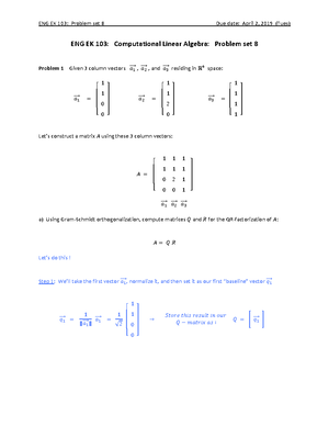 Linear Algebra - Basic Vector and Matrix Operations - lastlecturerecap ...
