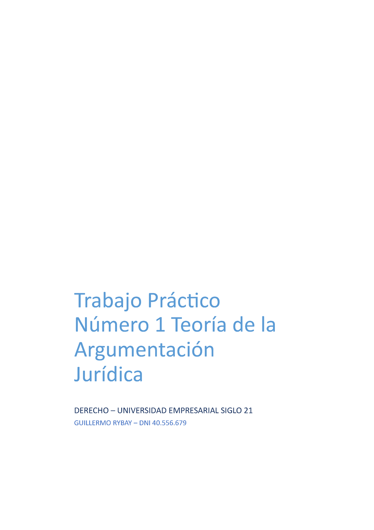 Tp Teor A Trabajo Pr Ctico N Mero Teor A De La Argumentaci N