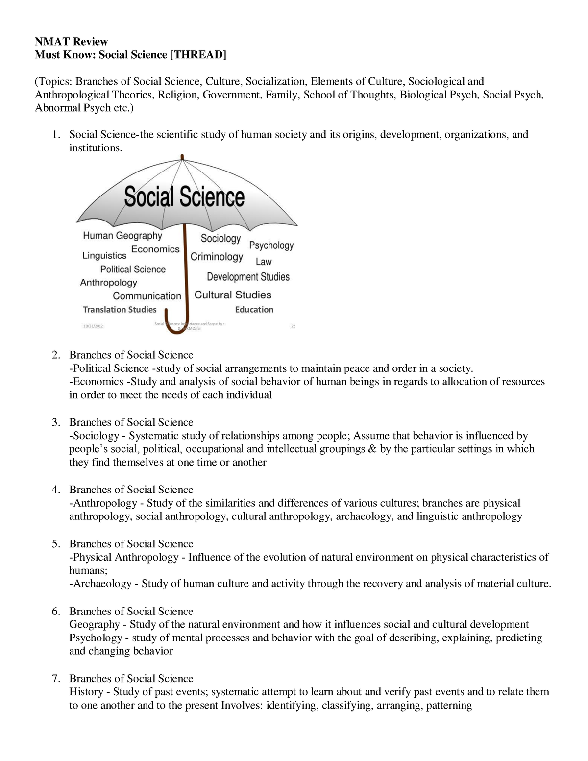 Must Know-Social Science - NMAT Review Must Know: Social Science ...