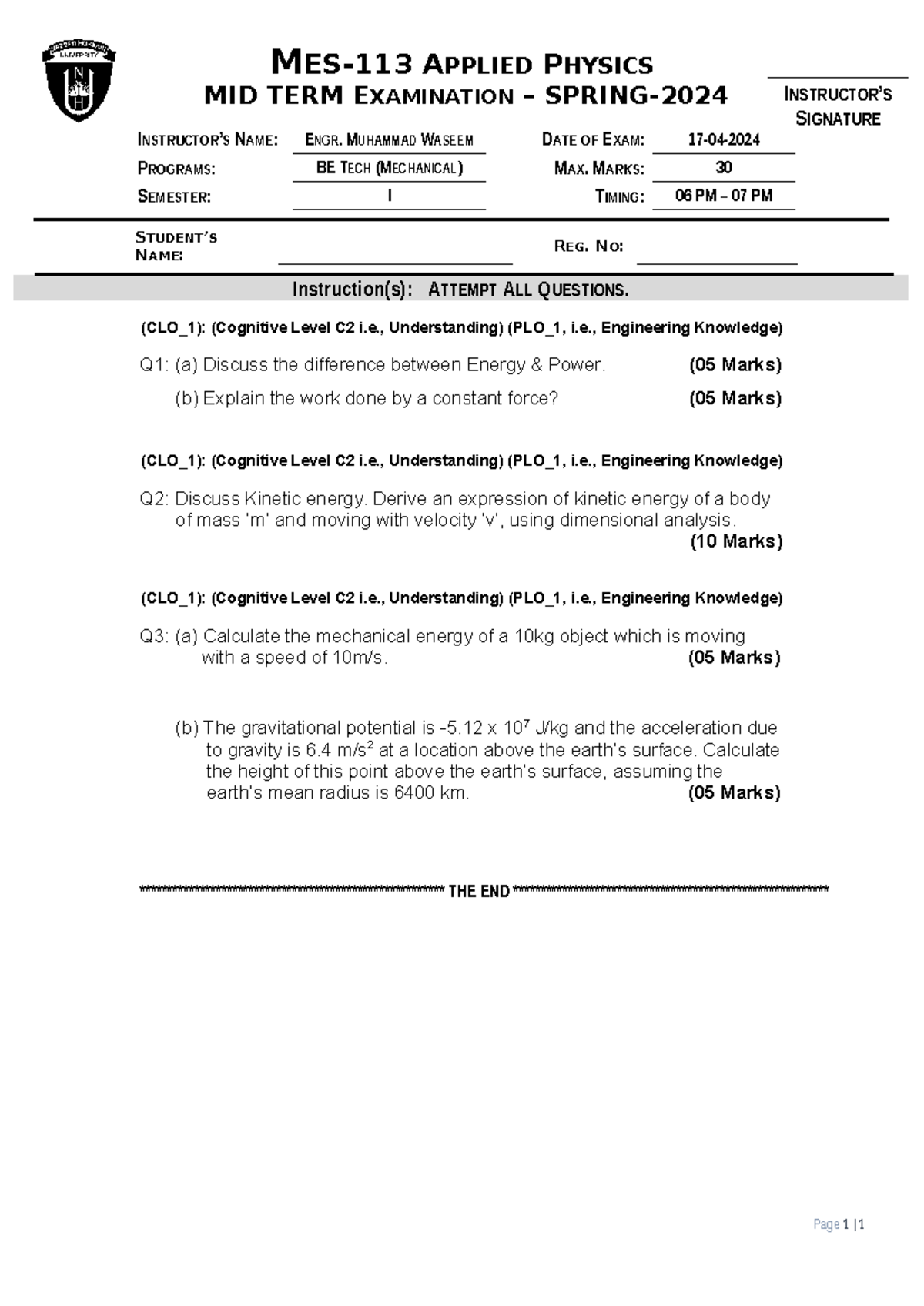 App physics 1st mp summary linear circuit analysis lca instructor