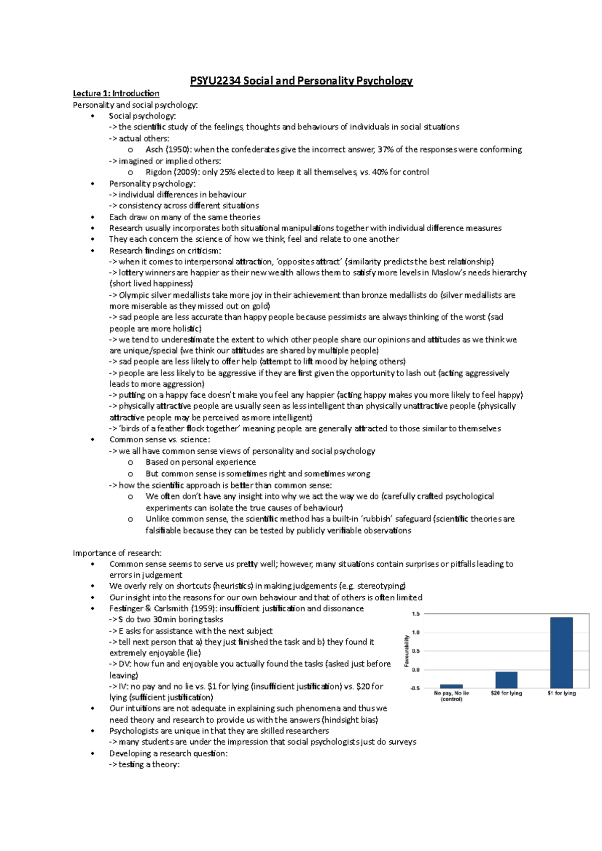 PSYU2234 Notes - PSYU2234 Social And Personality Psychology Lecture 1 ...