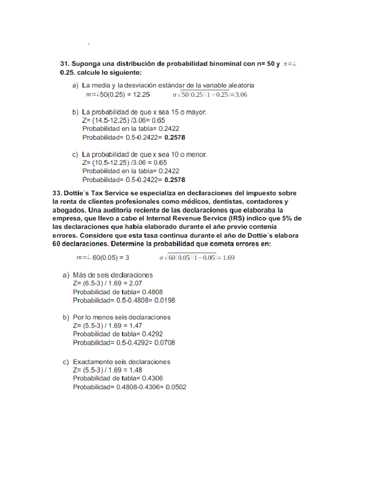 Ejercicios del 31 al 64 - copia - Estadistica Aplicada - GES - Studocu