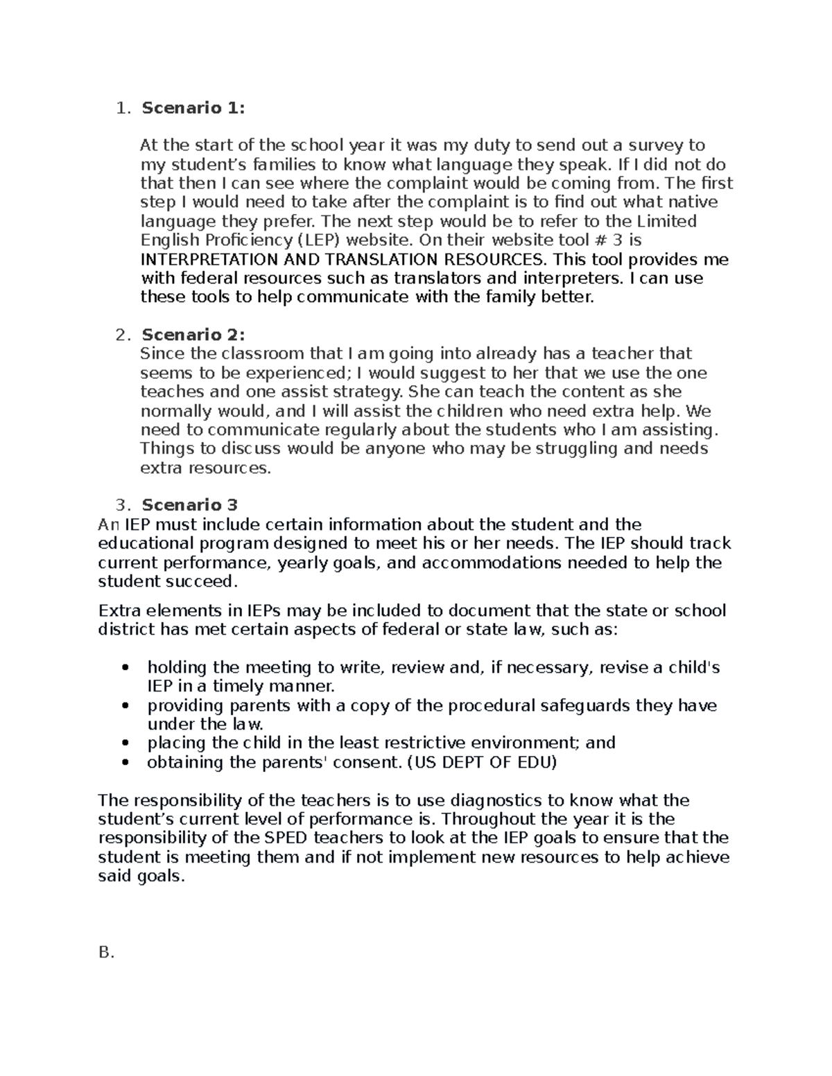 Task 3 diverse learners passed - Scenario 1: At the start of the school ...