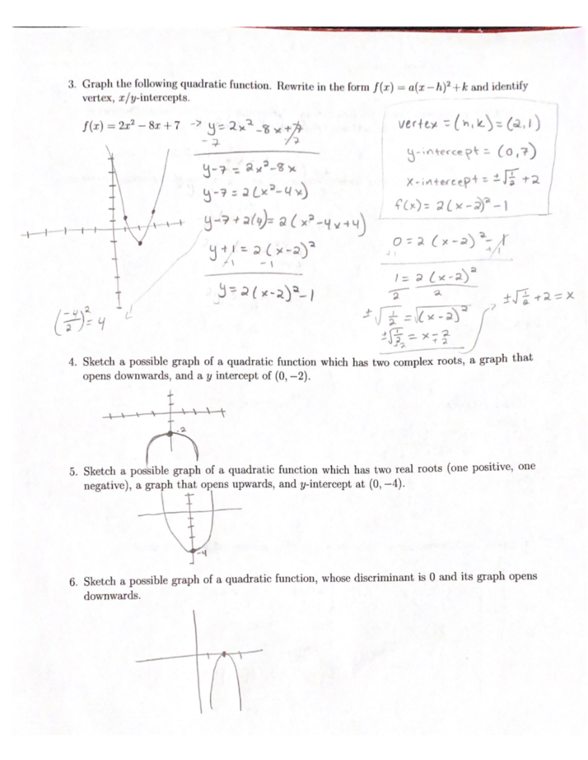 MATH 12550.00 - Week 3 - Recitation - Graphing basic functions ...