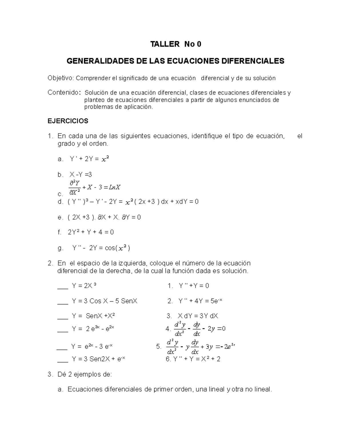 Talleres De Preparacic 3b3n Matemc 3a1ticas Iii Ecuaciones Studocu