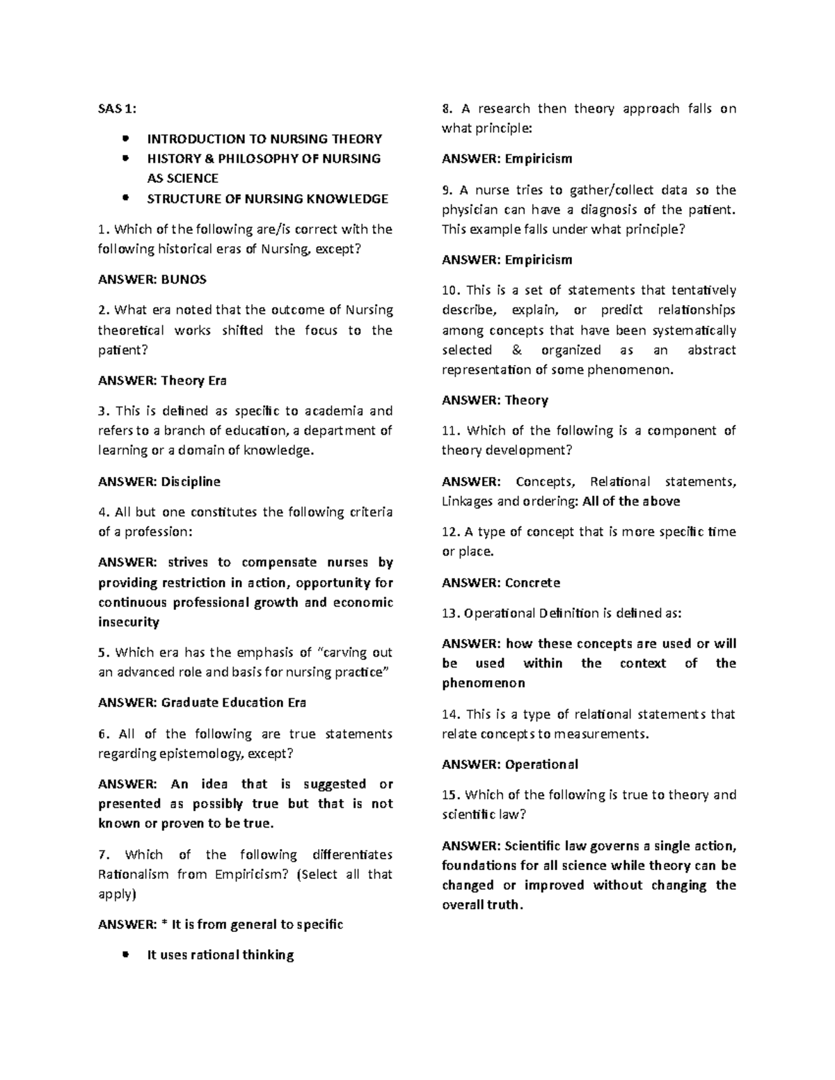 TFN SAS 1-23 Answer KEY - This Course Deals With The Meta Concepts Of A ...