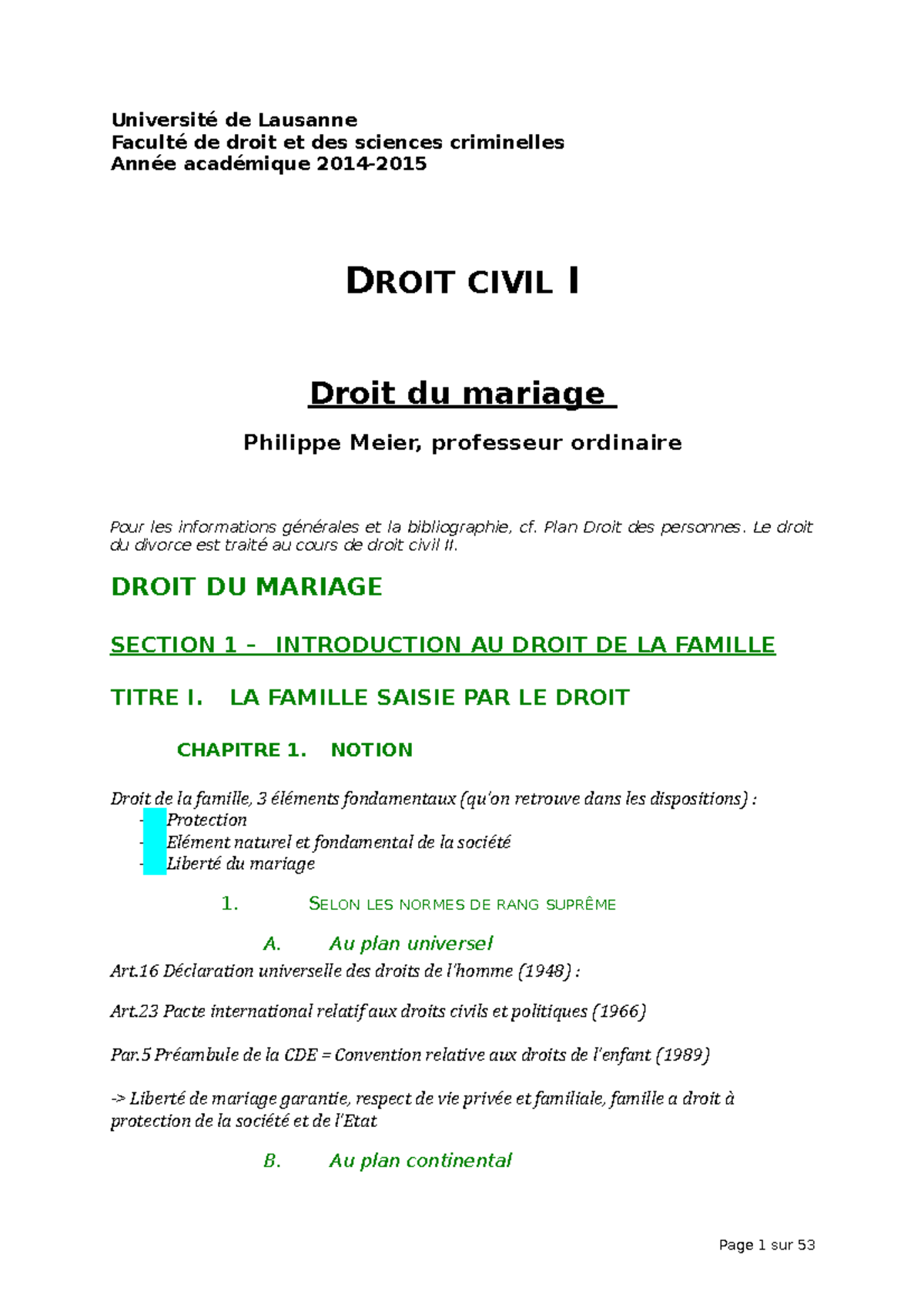 exemple de dissertation juridique sur le mariage