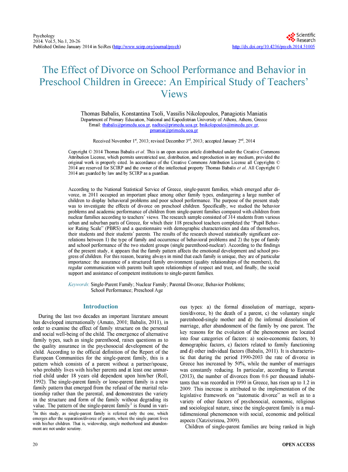 literature review on influence of divorce on student academic performance