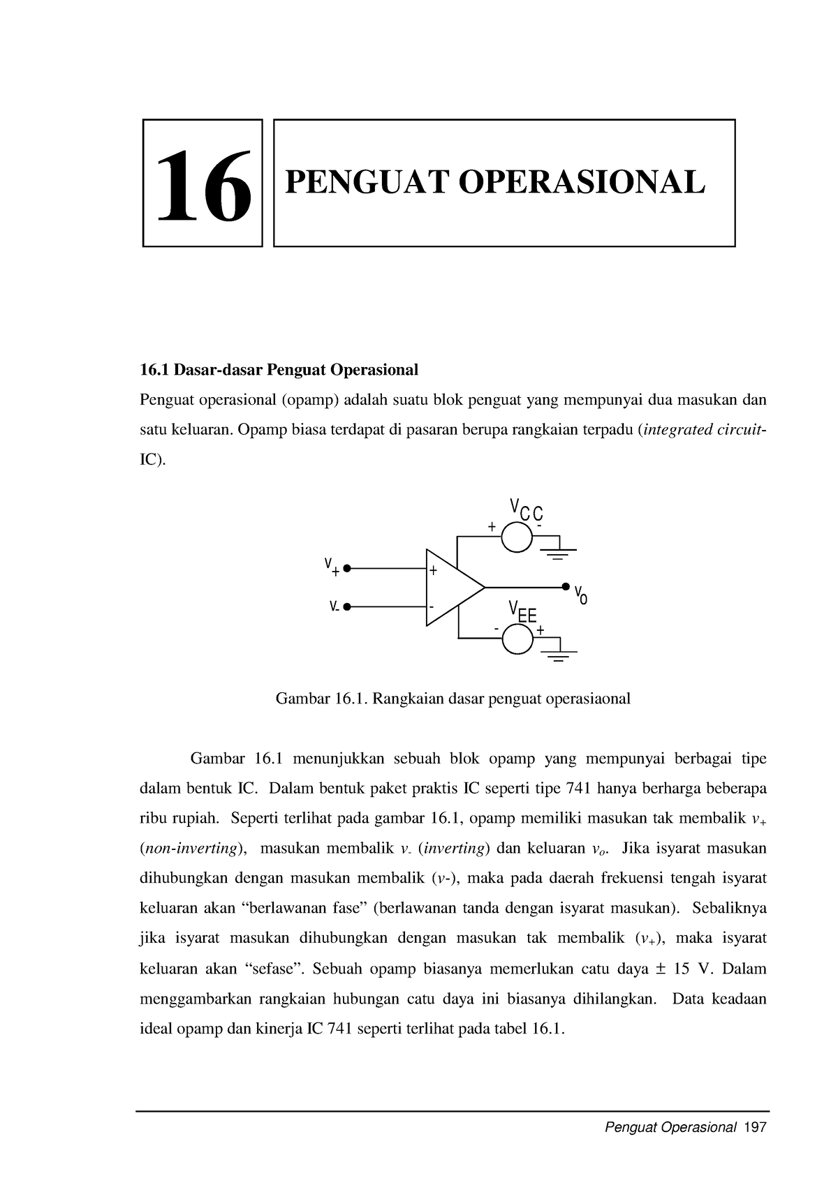 6 1 Dasar Dasar Penguat Operasional - Penguat Operasional 197 16 Dasar ...