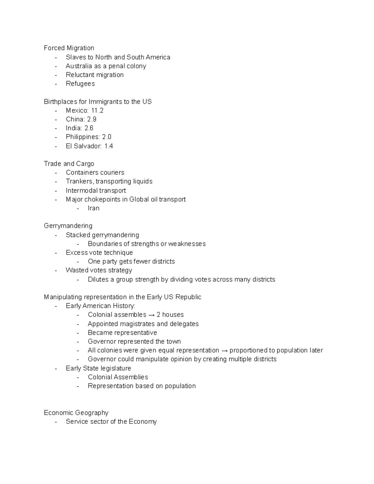 Untitled document - Geog 101 - Forced Migration - Slaves to North and ...
